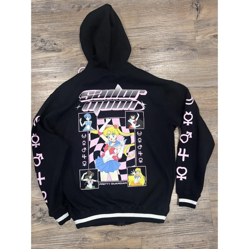 Pretty Guardian Sailor Moon Hoodie Girls Small Sailor Scouts Zip Hooded Sweater